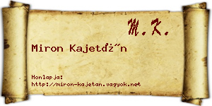 Miron Kajetán névjegykártya